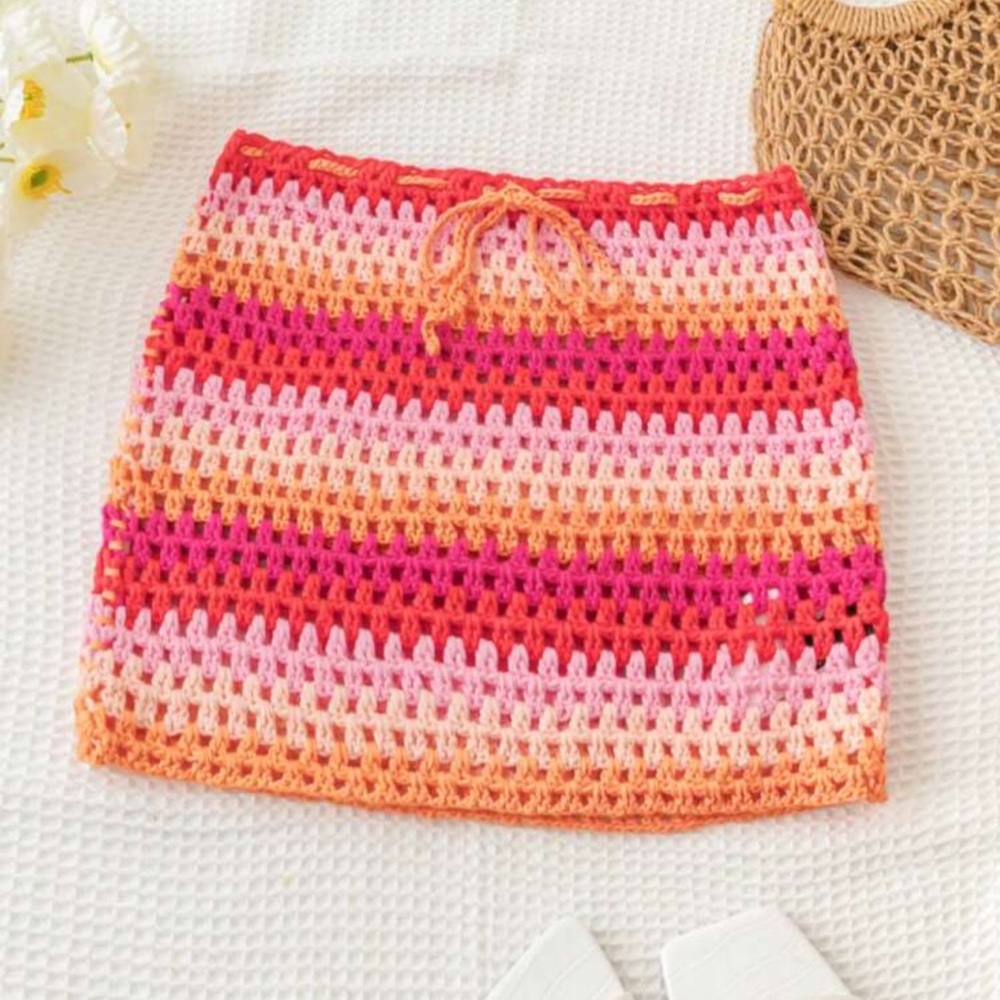 Beach Riot Colorful Crochet Women's Skirt Size S
